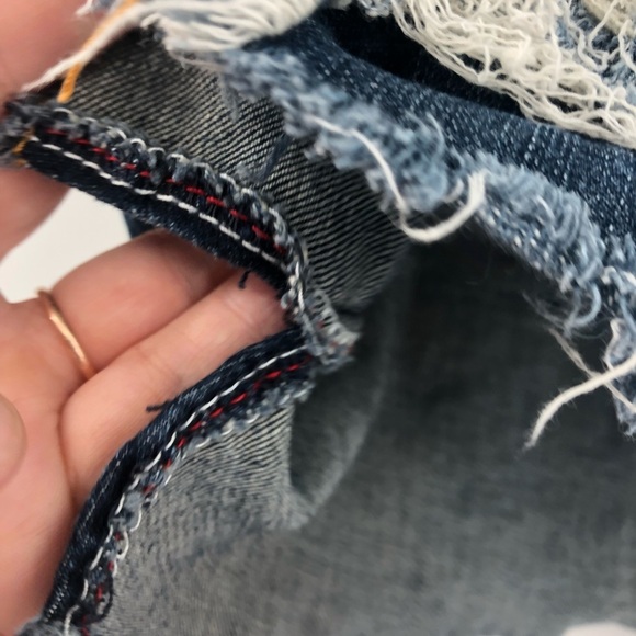 Torrid 20 denim skinny short shorts vintage stretch distressed dark blue 0131 - Picture 4 of 12